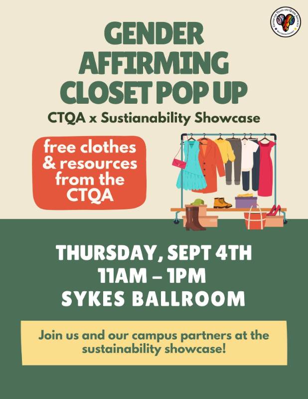 gender affirming pop up closet flyer
