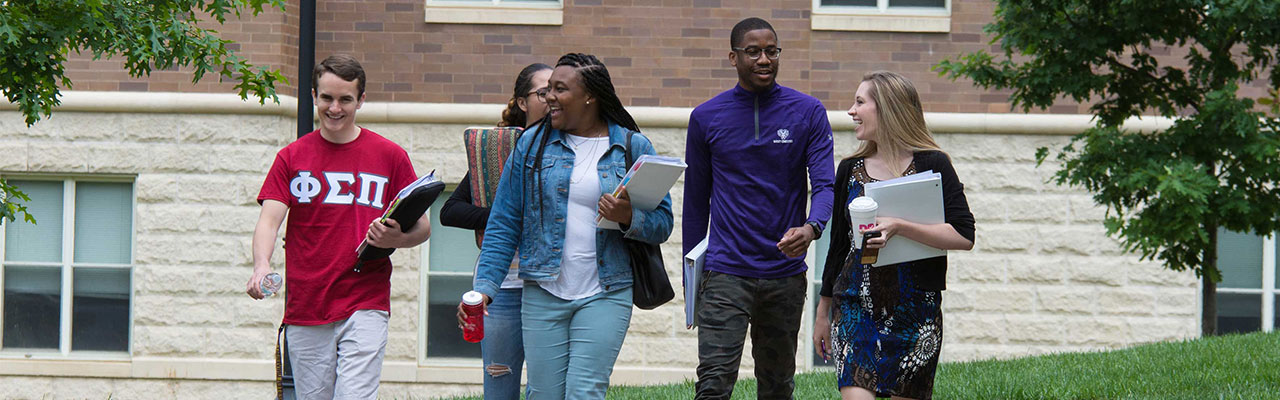 Students walking on campus