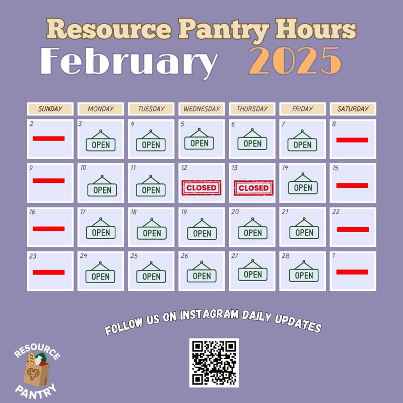 Resource Pantry February Hours