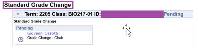 Submit Change to Grade