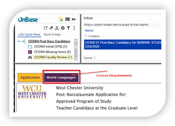 Course Requirements Tab