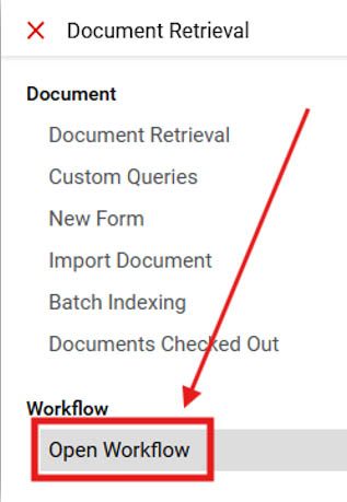 open workflow button