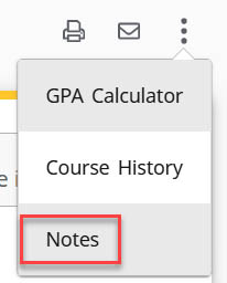 Example of the Toolbar and the three-dot menu drop down.