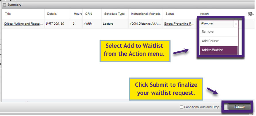 Fig. 7: How to Add to a Waitlist