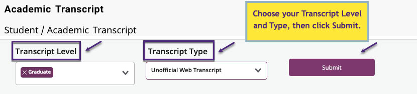 Academic transcript level