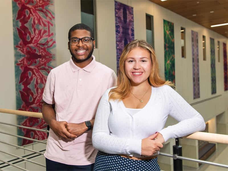 Former First-Gen Rams board members Derrick Addison (L) and Rylee Goerig found a sense of belonging within that student organization.