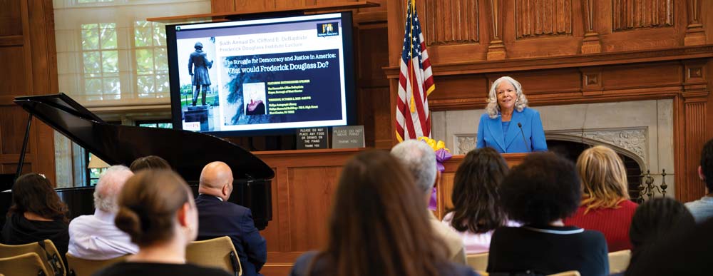 Borough of West Chester Mayor Lillian DeBaptiste addressed “The Struggle for Democracy and Justice in America: What Would Frederick Douglass Do?”