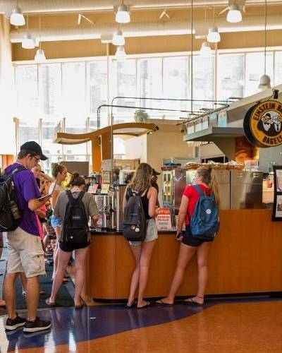 students at coffee shop