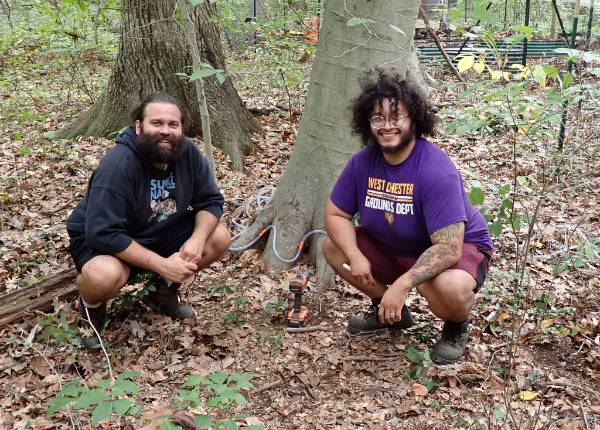 Ty Showers and John Guerrero of WCUs Grounds Department treating an American Beech with Arbotect 20-S.